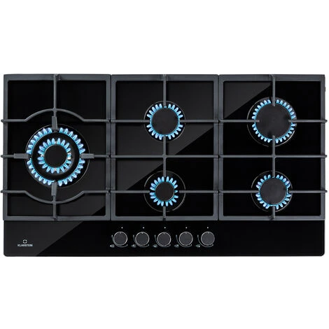 Klarstein Ignito Chef Edition 5 Zones Gas Hob 5 Burners Sabaf Burners Glass Ceramic