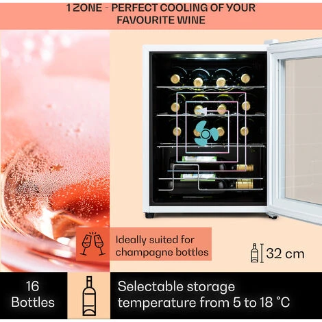 Klarstein Shiraz 16 Quartz Wine Fridge 42l Touch Control Panel 160 W 5-18 °C - Image 3