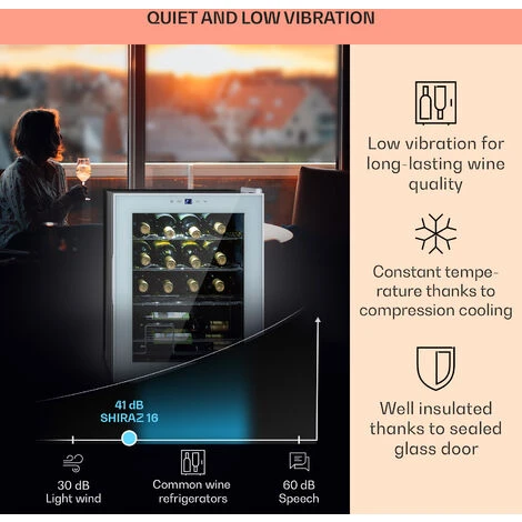 Klarstein Shiraz 16 Quartz Wine Fridge 42l Touch Control Panel 160 W 5-18 °C - Image 4