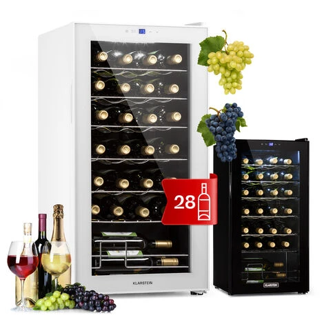 Klarstein Shiraz 28 Uno Wine Fridge 74 Litres 28 Bottles Touch Control Panel 5-18°C