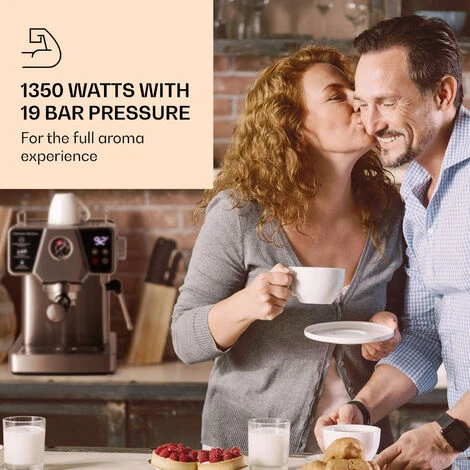 Klarstein Libeica Espresso Machine 19 Bar Approx. 10 Cups 1.8 Litres Milk Foam - Image 2