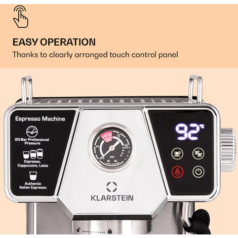 Klarstein Libeica Espresso Machine 19 Bar Approx. 10 Cups 1.8 Litres Milk Foam - Image 3