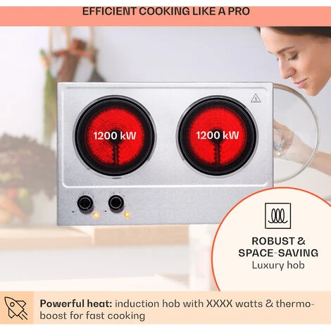 Klarstein Ramsey Double Hob 2400 W 11 Power Levels Glass Ceramic - Image 3